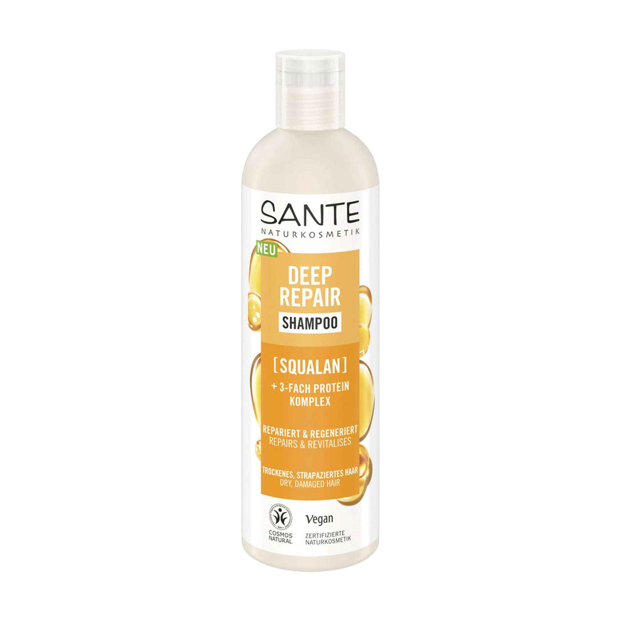 Шампунь Sante Deep Repair Shampoo для відновлення сухого пошкодженого волосся, зі скваланом, 250 мл