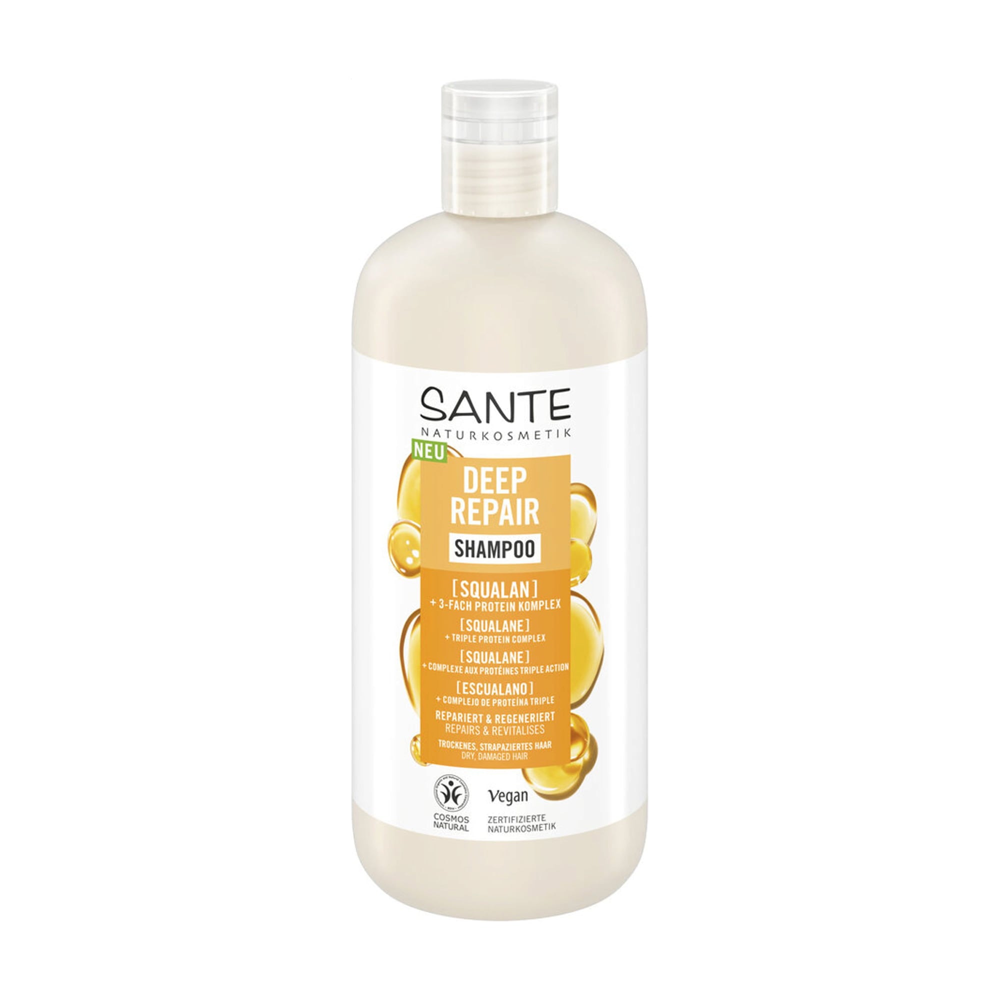 Уцінка! Шампунь Sante Deep Repair Shampoo для відновлення сухого пошкодженого волосся, зі скваланом, 500 мл
