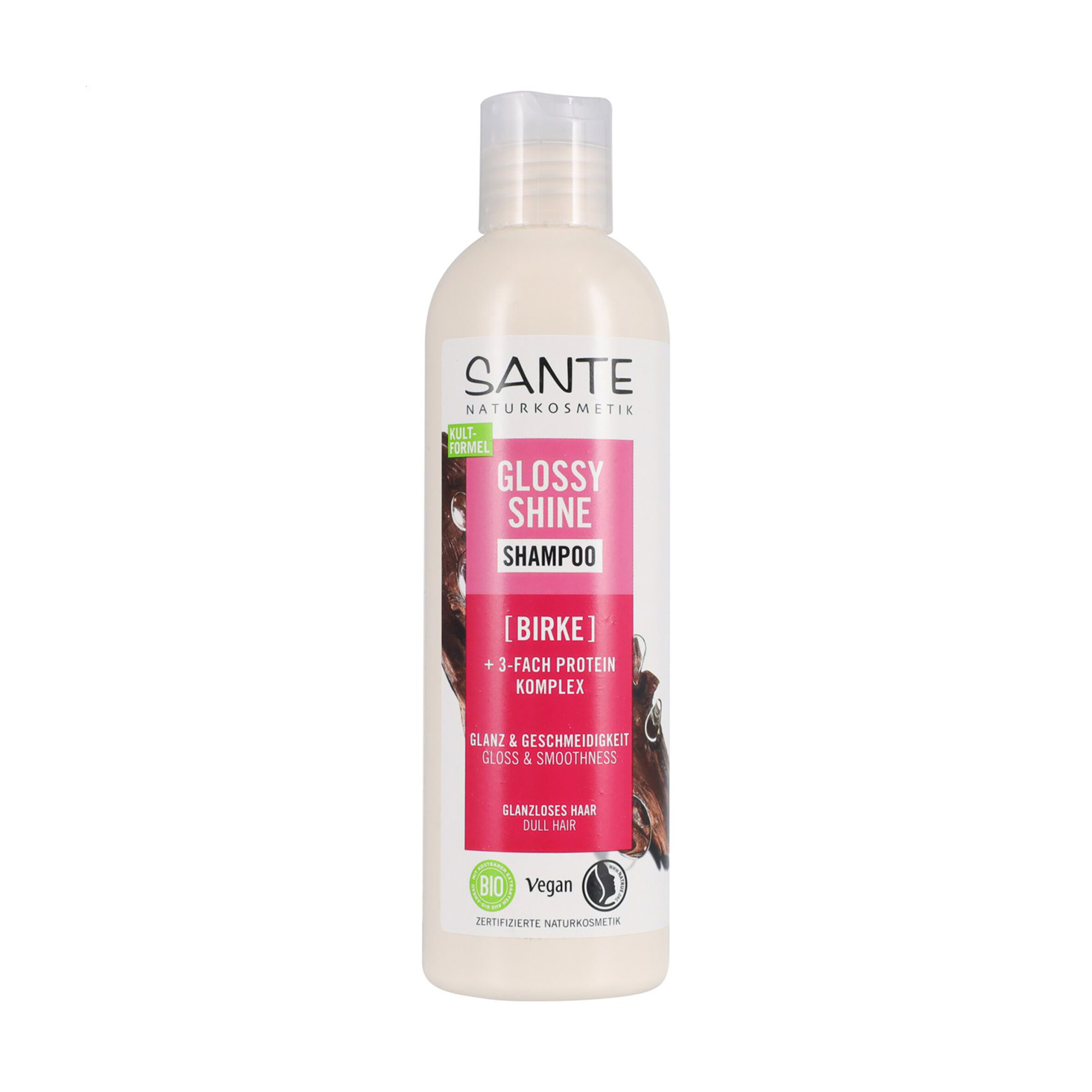 Уцінка! Шампунь Sante Glossy Shine Shampoo для блиску волосся, з протеїновим комплексом та березовим листям, 250 мл